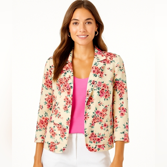 Vintage Takara 80s Floral Blazer M Grandmacore Cottage Boho Layering Jacket - Picture 1 of 6